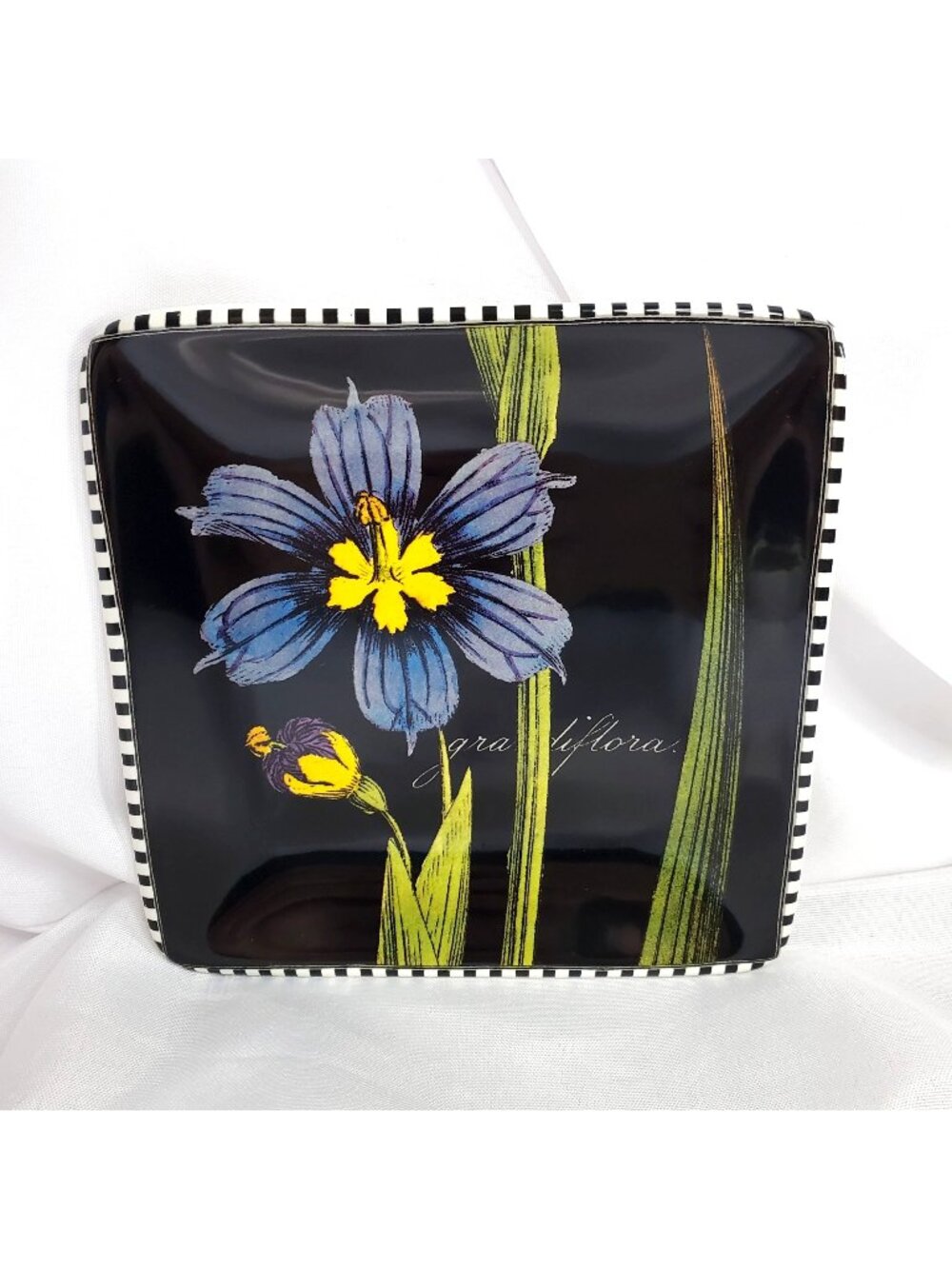 Certified International Sue Schlabach Botanical Floral Square 6" Canapé Plate
